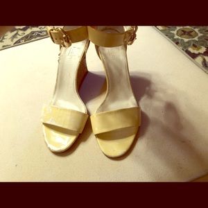 Gucci patent leather wedges